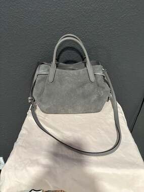 Kate Spade Dumpling Suede Small Satchel in Grey